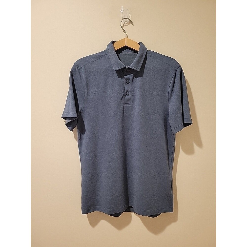 Lululemon Men’s Evolution Short-Sleeve Polo Shirt Blue Size S Preppy Golf Gym
